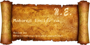 Makonyi Enciána névjegykártya